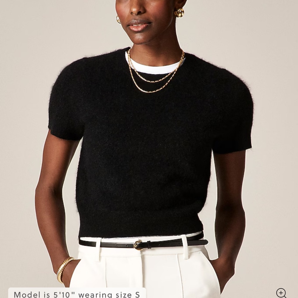 J. Crew Women’s Royal Blue Brushed Cashmere Crop Sweater Top Blouse Small